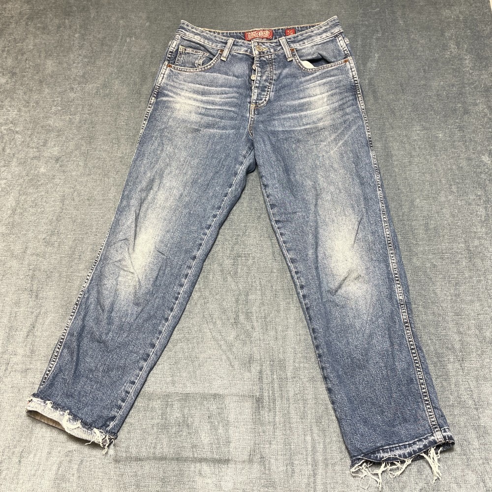 Lucky Brand Jeans Womens 0/25 30x25 Blue Denim Light Wash Button Fly Frayed Hem